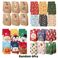 6pcs Christmas Candy Paper Gift Bags, Holiday Accessory Storage Bags, Suitable For New Year Gift Packaging - A - View 10