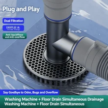 Washing Machine Drain Pipe Floor Drain Connector, Anti-Odour Anti-Overflow Dryer 3-Way Drain Cover For Bathroom - Multi-color - View 7