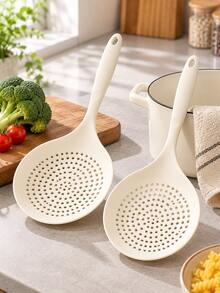2/1pc Silicone Mesh Oil Strainer Spoon With Holes, Spider Skimmer For Deep Frying, Pasta Strainer, Kitchen Fried Food Oil Draining Spoon - Multicolor - View 8