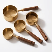 Gold Measuring Spoons, 9-Piece Heavy Duty Stainless Steel Measuring Set, Suitable For Liquid And Dry Ingredients, Cooking And Baking, Gift Box - Yellow - View 1