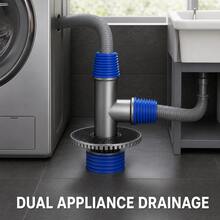 Washing Machine Drain Pipe Floor Drain Connector, Anti-Odour Anti-Overflow Dryer 3-Way Drain Cover For Bathroom - Multi-color - View 4
