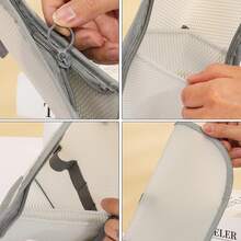 Portable Mesh Toiletry Bag, Standing Travel Cosmetic Organizer, Multi-Pocket Zipper Storage Bag, Suitable For Bathroom, Beach, Vacation Travel Essentials - Standard Model - View 9
