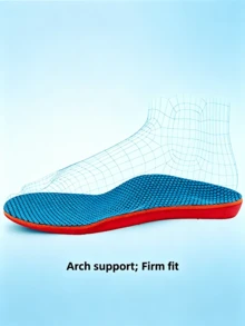 1 Pair Small Arch Support Insoles, EVA Material, Blue Spotted, Suitable For Sports Shoes, Casual Shoes, Unisex - Red - View 4