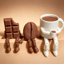 3/1pc Exquisite Movable Coffee Cup, Cute Coffee Bean, Moka Pot, Chocolate Mini Model Decoration, Suitable For Cafe, Living Room, Bedroom, Study, Bar Counter, Home Decor, Creating A Relaxed And Cozy Atmosphere Stylish Ornament Model - / - View 2