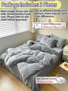 Light Gray Solid Color Skin-Friendly Soft Comfortable Crystal Velvet Duvet Cover Set 3pcs (1*Duvet Cover + 2*Pillowcases), Suitable For Bedroom And Guest Room, Machine Washable, All-Season Use - Light Grey - View 2
