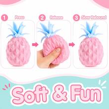 Macaron Pineapple Squeeze Toy, Jelly Soft Slow Rebound Stress Ball, Squishy Anxiety Relief Finger Toy, Creative Decompression Toy For Teens, Classroom Office Relaxation Toy, Fun Party Favor - Multicolor - View 5