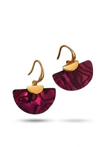 TuEzra 1 Pair Of Temperament Geometric Fan-Shaped Earrings Suitable For Women's Daily Party Wear - Multicolor - View 1