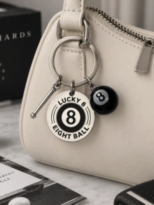 1Pc Mini Style Lucky 8 Keychain Pendant Backpack Pendant Aluminum Alloy Metal Sealed Pendant - Multicolor - View 5