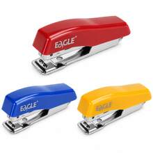 Eagle Mini Desktop Stapler With Built-In Automatic Staple Remover - Includes 1000pcs #10 Staples, Can Staple 8 Sheets Of Paper, Compact And Portable, Suitable For Home Office Use, Red/Yellow/Blue Three Colors Available - Sets - View 2