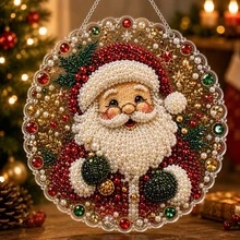 Hiasan Gantung Dekorasi Pintu & Jendela Natal Buatan Tangan DIY Mutiara Akrilik Santa Claus & Rusa Kutub - MultiWarna - View 7