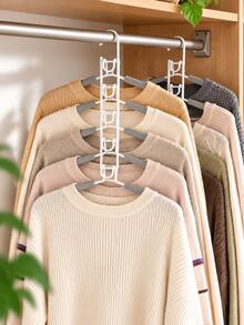 1pc Space-Saving 6-Tier Clothes Rack, Non-Slip Foam Padded Black Metal Multi-Layer Wardrobe Organizer, Suitable For Sweaters, T-Shirts, Shirts, Pants And Tops, Unisex Closet Organizer, Suitable For Bedroom, Dorm, Apartment, Small Closet Organization - View 7