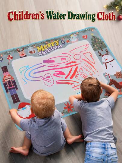 Matras Menggambar Air Bertema Natal untuk Anak-Anak, Kanvas Ajaib Air Besar 80*60cm dengan Pena Air Ajaib, Melukis dengan Air Bersih Tanpa Kotoran di Tangan dan Pakaian, Pola Menghilang Secara Otomatis Setelah Kering dan Dapat Digunakan Kembali Tanpa Batas, Cocok untuk Menggambar, Berlatih Huruf, Angka, dan Aritmatika, Mainan Edukasi Dini Orang Tua-Anak, Hadiah Ulang Tahun, Pesta Natal, Halloween