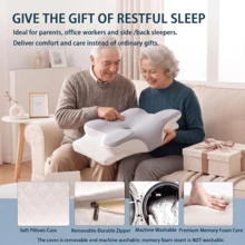 Neck Support Pillow, Ergonomic Comfortable Sleep Memory Foam Pillow, Suitable For Side, Back And Stomach Sleeping Positions, Hollow Design Memory Foam Bed Pillow - Grey - View 9