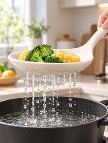 2/1pc Silicone Mesh Oil Strainer Spoon With Holes, Spider Skimmer For Deep Frying, Pasta Strainer, Kitchen Fried Food Oil Draining Spoon - Multicolor - View 9