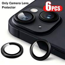 6pcs Phone 17 Pro/17 Pro Max Lens Protector, High Definition Tempered Glass With Metal Lens Protective Ring, Black Fashionable Color, Durable Phone Camera Protection Accessory - Black - View 7