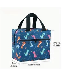 [Outdoor Pattern Lunch Bag] 1pc Fashion Square Lunch Bag, Office Worker Insulated Cooler Bag, Non-Food Contact - Multicolor - View 11