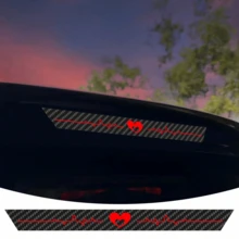 2pcs Car High Mounted Brake Light Sticker, Heartbeat Pattern, Carbon Fiber Matte Vinyl Decal, Waterproof Self-Adhesive Third Brake Light Decor Sticker, Boost Night Safety, Easy Install No Residue, Fits Sedan SUV Truck RV, Car Exterior Mod Accessory - A - View 11