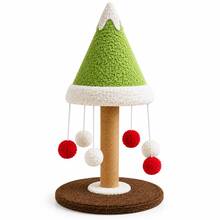 AOSHA 57cm Cat Scratching Post With 5 Hanging Balls, Cedar Tree Shaped Sisal Scratching Board, Stable Base Interactive Climbing And Scratching Toy, Suitable For Indoor Cats And Kittens - one-size - View 4