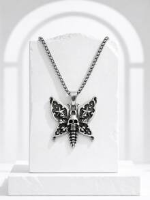 Unique Fashionable Vintage Bohemian Style Women's Butterfly Skull Pendant Necklace, Suitable For Daily Wear, Parties And Festivals - Butterfly Pendant - View 7