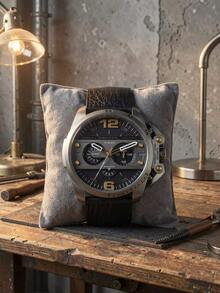 Diesel DZ4386 Rugged‑Industrial Men Wristwatch|Quartz Chronograph,Textured Black‑Gold Dial,Gun‑Tone Metal Case,Street Male Accessory - Black - View 2