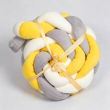 Hand-Woven 3-Strand Braid Seat Cushion, Knotted Pillow, Long Rope Cushion, Plush Home Decor - A - View 16