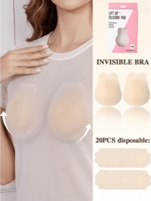 10/22pcs Invisible Lift Push Up Bra For Backless Dresses Evening Gowns Party Attire Women Daily Apparel Fashion,Wedding,Travel,Sticky Bra - Multicolor - View 7