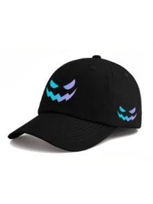 1pc/2pcs Demonic Grin Pattern Print Unisex Street Fashion Outdoor Sports Baseball Cap And Crossbody Bag, Adjustable, Gift For Yourself Or Friends - Multicolor - View 6