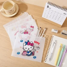 Hasbro 4pcs Sanrio Transparent Zipper File Bags Stationery Storage Bags Office Portable Document Bags Large Capacity Semi-Transparent Zipper Bags - One Size - View 6