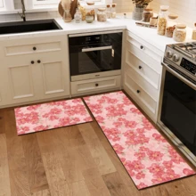 1pc Floral Pattern Kitchen Mat Silicone Carpet, Absorbent Non-Slip Quick-Dry Bathroom Mat, All-Season Door Mat Room Decor, Indoor Multi-Function Foot Mat - Multicolor - View 1