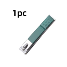 1/2pcs Nail Clipper Set, Green Non-Slip Handle Nail Clipper, Stainless Steel Sharp Nail Clipper, Portable Manicure Pedicure Tool, Suitable For Finger And Toe Nail Care, Sharp Curved Blade Nail Clipper, Portable Home Travel Manicure Tool, Suitable For Men And Women Nail Trimming - Dark Green - View 8