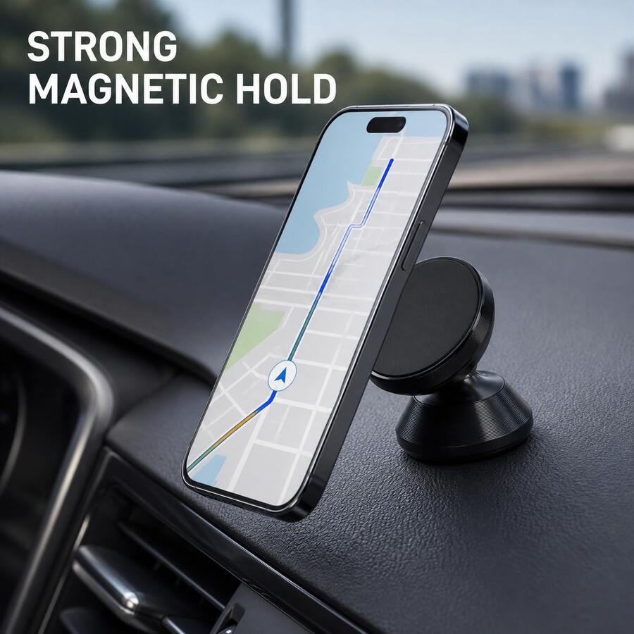 1/2/3PCS 3.6cm Magnetic Mount, Strong Hold Anti-Drop, 360° Rotation Adjustable Angle, Precision-Crafted Aluminum Alloy, Phone Tablet Compatible, No Drilling/Tools, Magnetic Adhesive Pads Included, Commute, Road Trip, Fall Travel, Holiday Gift