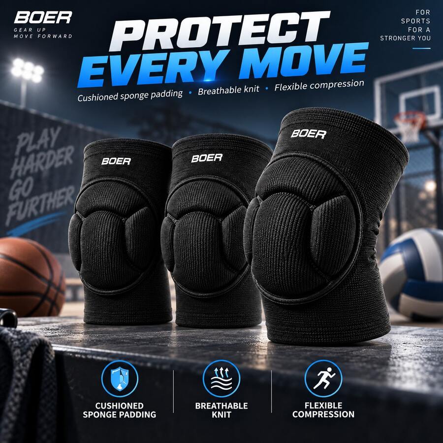 Turtle Shell Anti-Collision Foam Knee Pads, Unisex Basketball ...