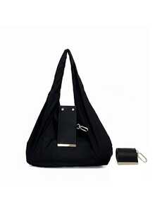 Túi tote đeo vai nylon nhẹ có móc khóa gấp gọn, túi mua sắm tái sử dụng dung tích lớn, phù hợp đi làm hàng ngày, đi siêu thị, du lịch, chạy việc ngoài trời và dùng thường ngày phong cách casual - Nhiều màu - Xem 12