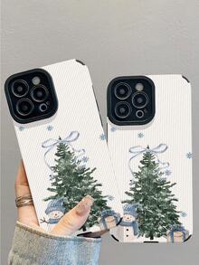 1pc New Fashion Christmas Tree Pattern Shockproof Phone Case, Essential Daily Protection, Style, Perfect Gift For Friends, Family And More, For IPhone18/IPhone17/IPhone16/16Plus/16Pro/16ProMax/IPhone15/15Plus/15Pro/15ProMax/IPhone14/14Plus/14Pro/14ProMax/IPhone13/13Pro/13ProMax/IPhone12/12Pro/12ProMax/IPhone11/IPhone11Pro/11ProMax - Multicolor - View 3