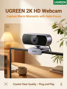 UGREEN CM717 2K HD USB External Webcam Wide-Angle Dual Microphone Auto-Focus For Desktop And Laptop Video Calls, Meetings, Exams, Interviews, And Live Streaming - View 1
