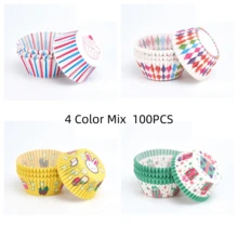 100 PCS Printed Cake Paper Cups, Muffin Baking Paper Liners, Suitable For Birthday, Valentine's Day, Christmas, Party, Daily Use - View 17