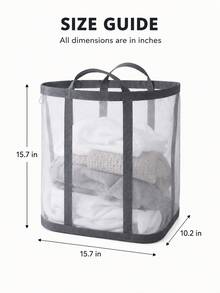 Portable Household Laundry Basket, Heavy Duty Collapsible With Handle Clothes Storage Bin, Waterproof Washable Bedroom Bathroom Dorm Storage Bucket, Easy To Carry Apartment RV Camping Laundry Bag, Space-Saving Storage Organizer Basket - Dark Grey - View 11