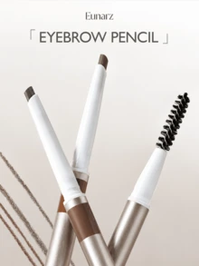Eunarz Long-Lasting Multi-Function Eyebrow Pencil & Brush Set, Waterproof & Smudge-Proof Formula, Suitable For Light Brown To Dark Brown Hair, Easily Create Natural Eyebrow Look, Smooth Texture, Buildable Coverage - 213# BLACK - View 9