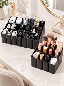 1/22 Compartment Cable Organizer Box, Divided Storage Tray, Suitable For USB Cables, Charging Plugs And Small Electronic Accessories, Home Essential, Suitable For Desk, Bedroom And Office, Winter Necessity, Christmas Gift - Multicolor - View 1