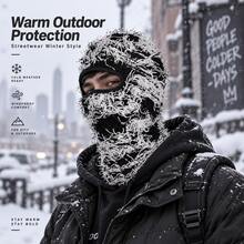 1pc Balaclava Camouflage Knit Unisex Winter Warm Knitted Hat - Multicolor - View 1