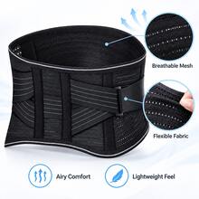 Sabuk Penyangga Pinggang, Sabuk Penyangga Pinggang Bernapas, Unisex, Pinggang - Hitam - View 7