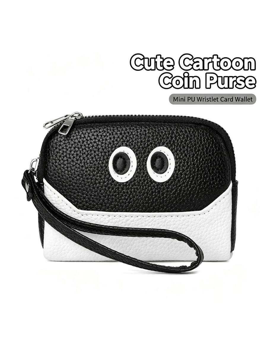 1pc Cute Cartoon Mini Coin Purse, Ins Niche‑Design Women Small Storage Pouch, Portable Wallet For Coins & Cards - Multicolor - View 1