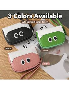 1pc Cute Cartoon Mini Coin Purse, Ins Niche‑Design Women Small Storage Pouch, Portable Wallet For Coins & Cards - Multicolor - View 2