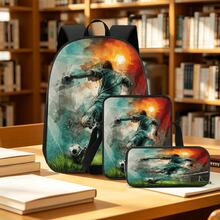 Set 3 Buah Motif Pemain Sunset Court 2D Print, Ransel Kapasitas Besar dengan Tas Selempang dan Tempat Pensil, Kantong Jala Elastis Samping untuk Menyimpan Botol Minum, Tali Bahu Lebar yang Dapat Diatur dan Bernapas, Gaya Penggemar Olahraga untuk Bermain Game, Berkomuter, Bepergian, dan Penyimpanan Sehari-hari - Tas bercetak - View 7