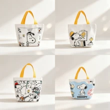 1 Buah Tas Tote Kanvas Bergambar Snoopy Lucu, Tas Tangan Kecil yang Dapat Digunakan Kembali, Tas Bekal Portabel, Tas Penyimpanan Serbaguna, Hadiah Ideal untuk Ulang Tahun, Halloween, Natal, Kembali ke Sekolah - MultiWarna - View 1