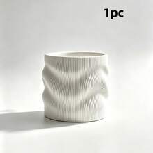 1pc Asymmetrical Wavy Flower Pot, Indoor Plant Pot, Home Desktop Decor, Fern & Pothos Planter Container, Holiday Gift - Irregular - View 12