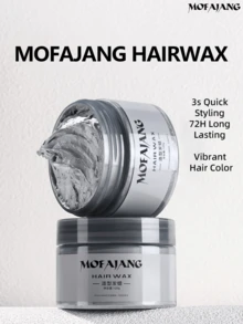MOFAJANG 120g Colorful Styling Hair Wax, 3s Quick Styling, 72h Strong Long-Lasting, Natural Matte Texture, Gentle Formula, Non-Sticky No Residue, Easy To Use And Reshape, Lightweight Texture No Collapse All Day - GRANNY GRAY - View 2