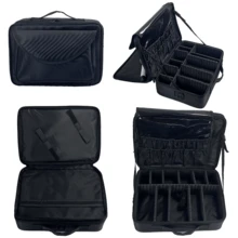 حقيبة أدوات التجميل متعددة الوظائف للسفر، منظم مكياج محمول بسعة كبيرة، حقيبة تخزين مقسمة، كيس تخزين خارجي - حقيبة مكياج - مشاهدة 5