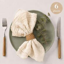 30 Pcs Sage Green Cheesecloth Napkins, 20 X 20 Inch Boho Gauze Dinner Napkins, Rustic Crinkle Cloth Napkins Bulk For Wedding Reception, Bridal Shower, Baby Shower, Birthday Party And Table Decor - Beige - View 14