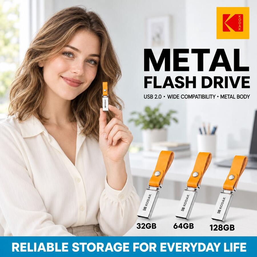 Kodak K122 32/64/128GB Car USB Flash Drive, Portable USB Flash Drive, High-Performance High-Speed Flash Drive, Suitable For Multiple Scenarios USB Drive - View 1